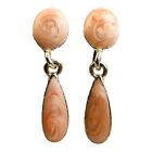 19171 - Peach Pearl Dangle Clip On Earrings - |Clear-107|