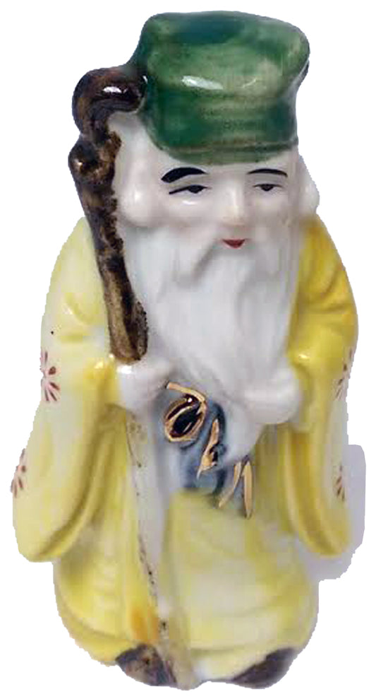 1920 - 3" Porcelain Sau God - Staff - |H-16|