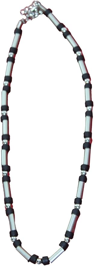 19215 - Silver & Black Bead 20" Necklace - [Clear-102]
