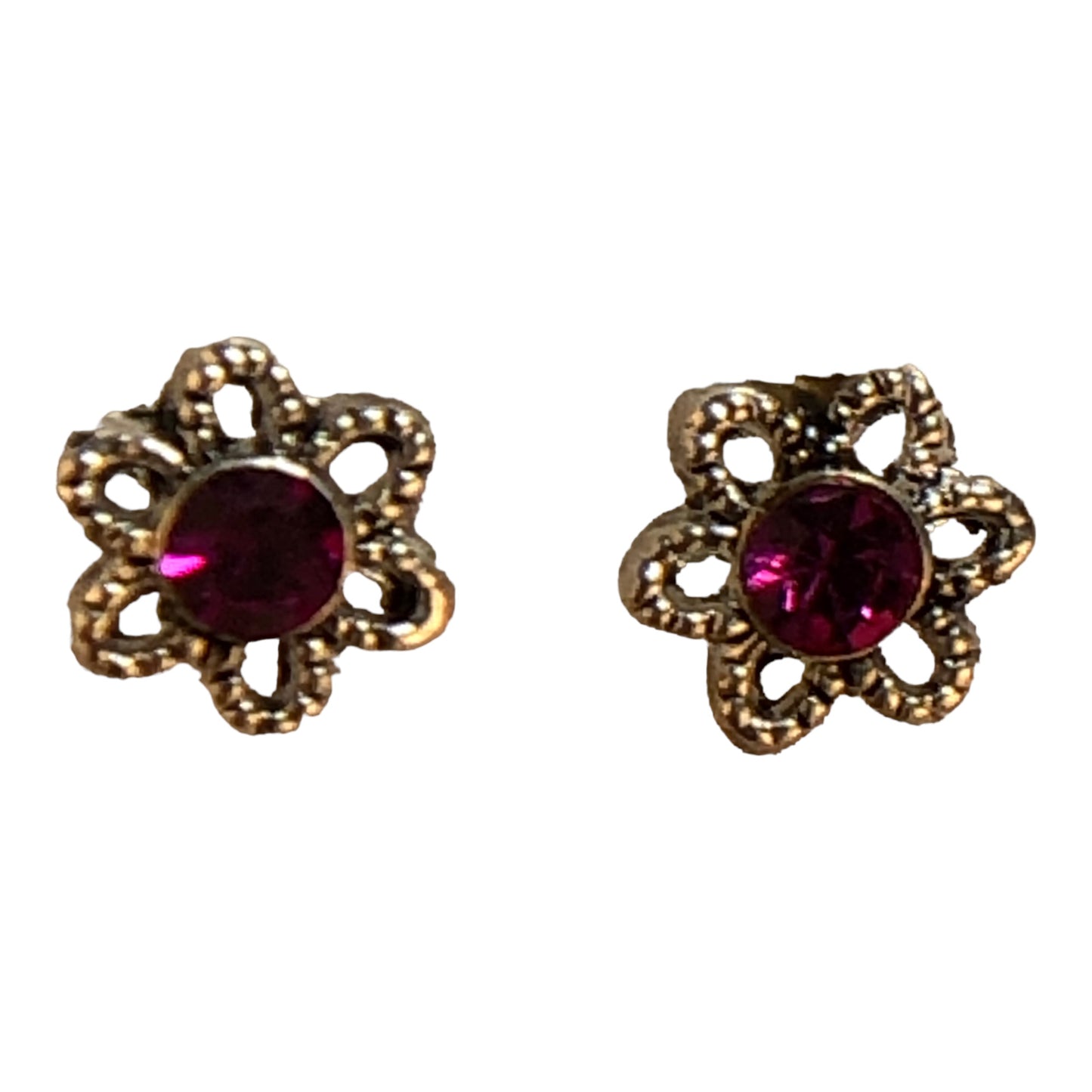 19252 - 18" Green & Pink Crystal Necklace & Earrings - [Clear-56]