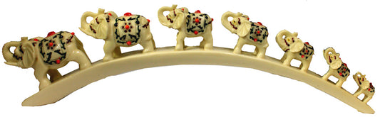 1928 - 20" 7 Faux Ivory Elephants - Bridge - |Z-20|