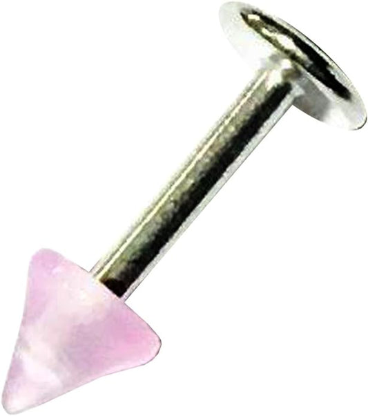19414 - Eyebrow Straight Bar Cone Purple - [Clear-57]