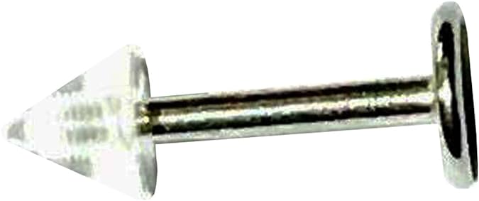 19415 - Eyebrow Straight Bar Cone Clear - [Clear-57]
