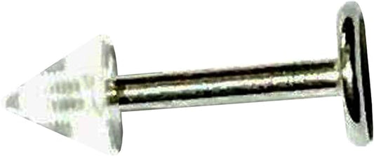 19415 - Eyebrow Straight Bar Cone Clear - [Clear-57]