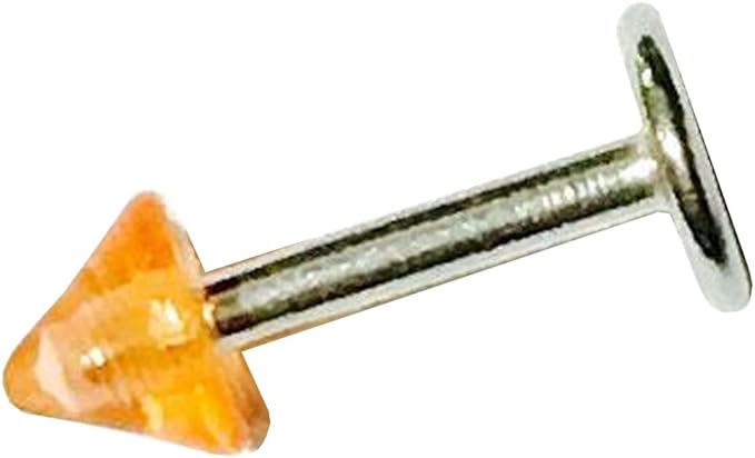 19418 - Eyebrow Straight Bar Cone Orange - [Clear-140]