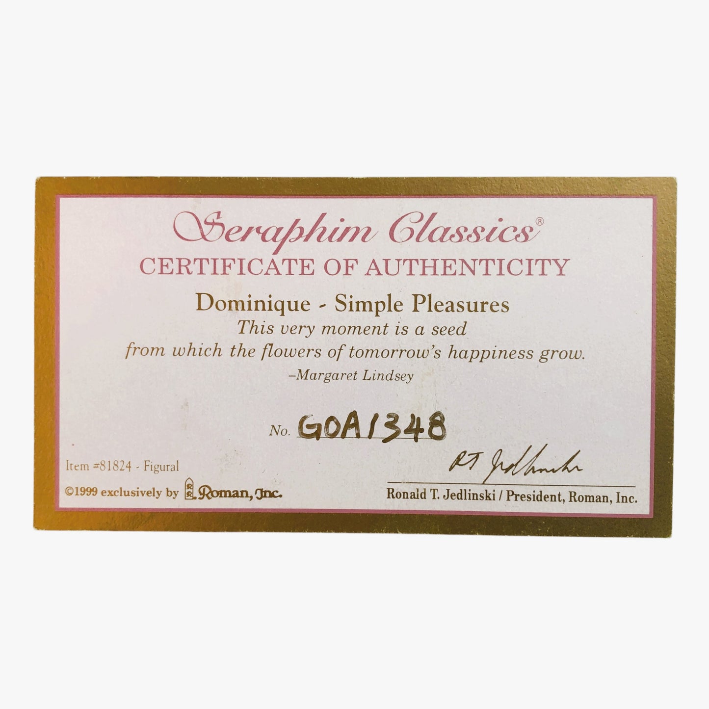 19490 - Seraphim Classics Dominique #81824 - 8" x 6" x 8.5" |10-3|