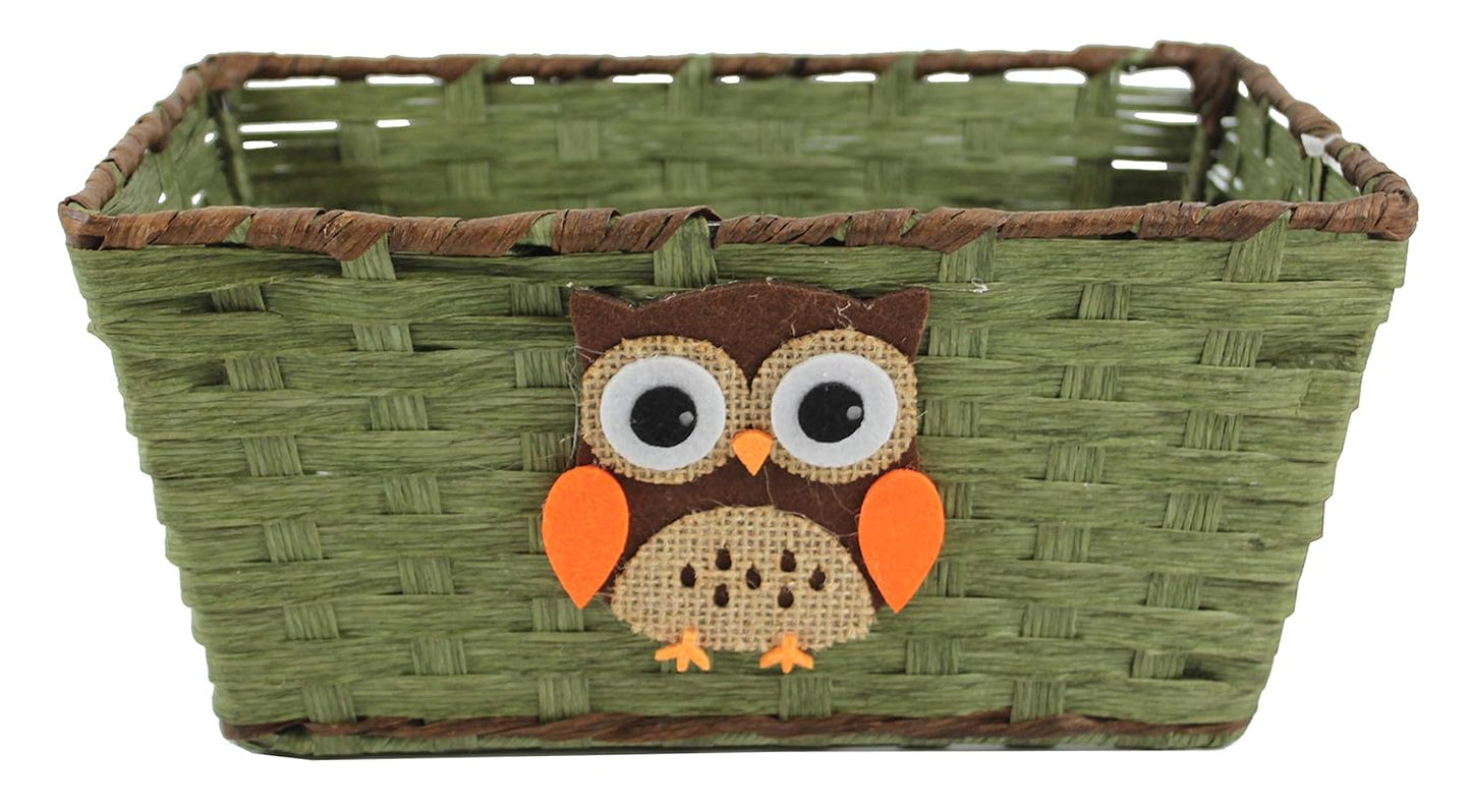19529 - Owl Basket 10" Green - [G-116]
