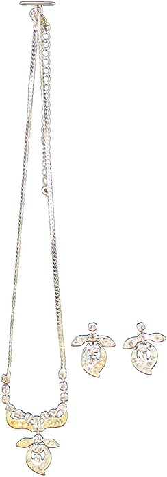 19534 - Rhinestone Necklace/Earring Set - [Clear-102]