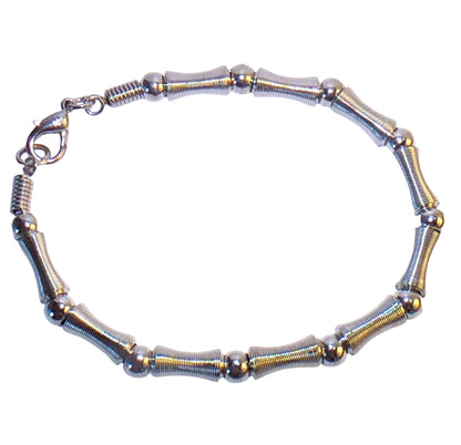 19545- Silver Industrial Bracelet - |Clear-110|