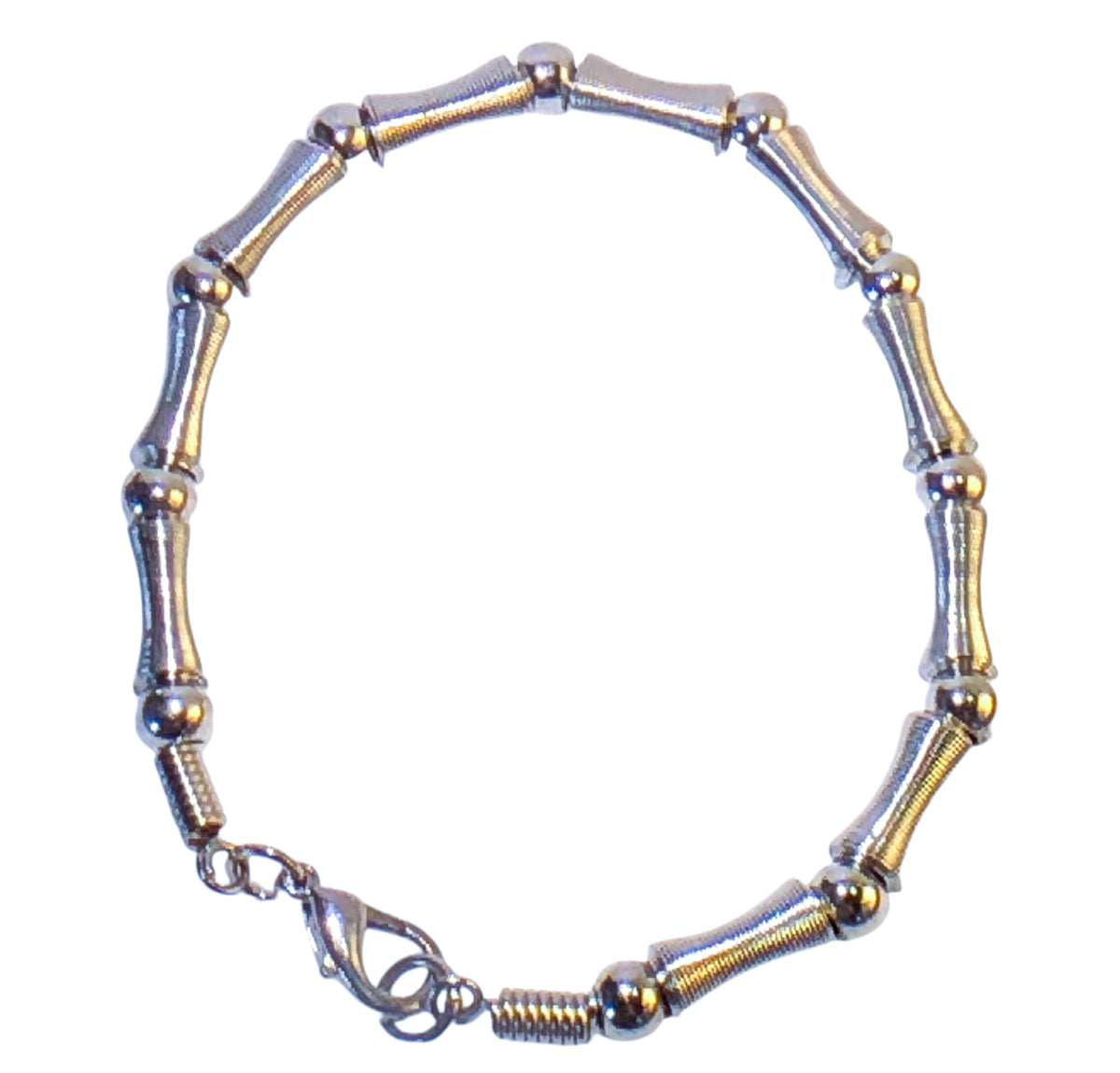 19545- Silver Industrial Bracelet - |Clear-110|