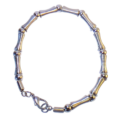 19545- Silver Industrial Bracelet - |Clear-110|
