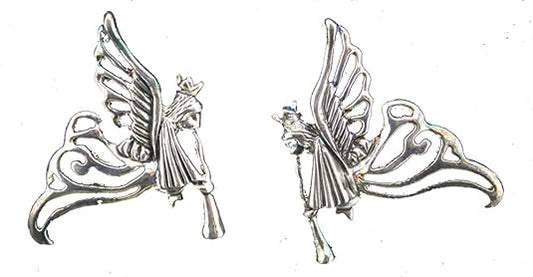 19585 - Angel w/Horn Earrings - [Clear-118]