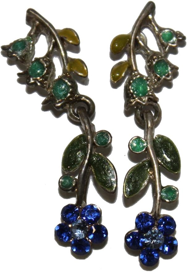 19619 - Blue Flower Earrings - [Clear-135]