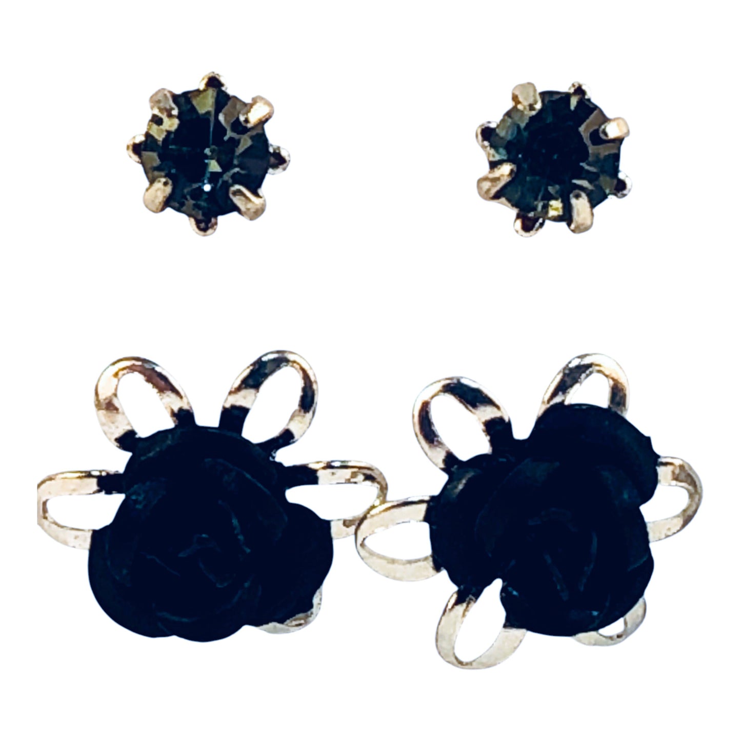 19620 - Set of 6 Asst. Small Earrings - [Clear-118]