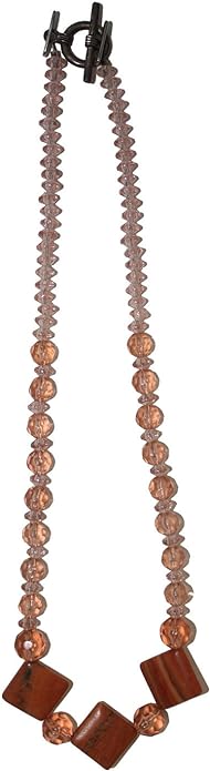 19631 - Peachy Color Bead 19" Necklace - [Clear-131]