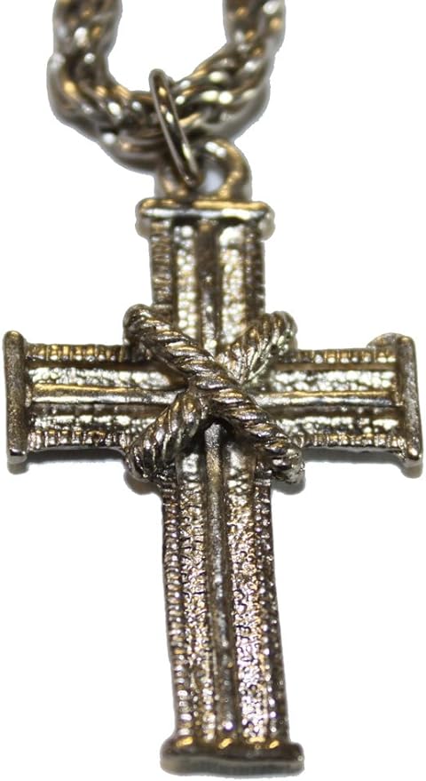 19668 - Silver Cross Wrap Rope Chain - [Clear-222]