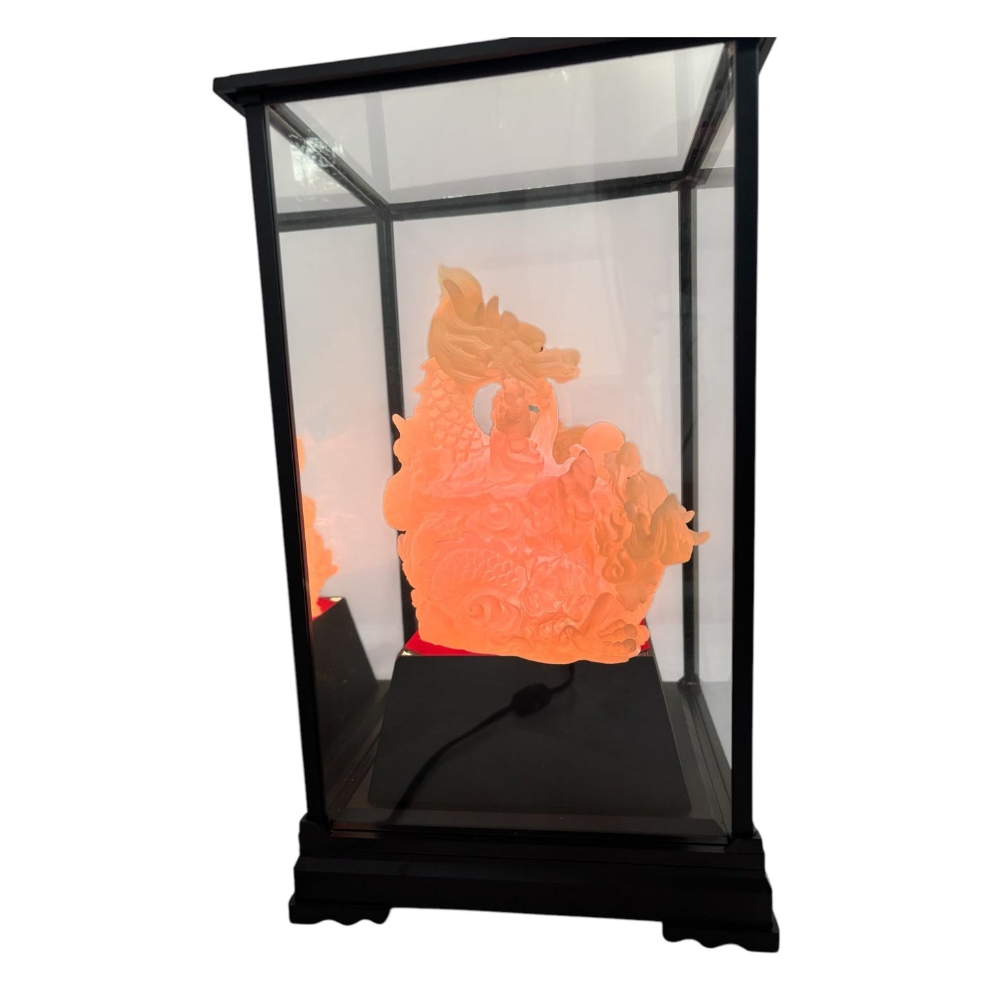 1969 - 15" Frosted Lighted Dragon in Display Case - |9-5|