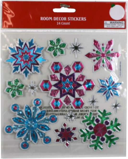 19723 - Set of 4 Christmas Sticker Pack - Deer, Santa, Snowmen, Snowflakes - [9-2]