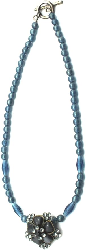 19877 - Blue Beads Necklace - [Clear-134]