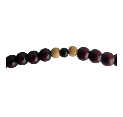 19878 - Reddish/Brown Bead Necklace 15" |Clear-115|