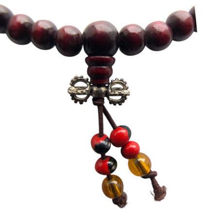 19878 - Reddish/Brown Bead Necklace 15" |Clear-115|