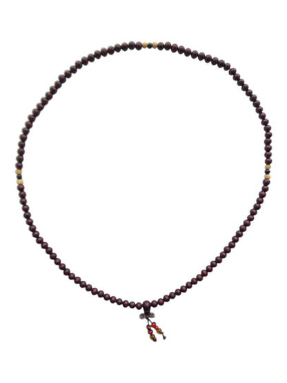 19878 - Reddish/Brown Bead Necklace 15" |Clear-115|