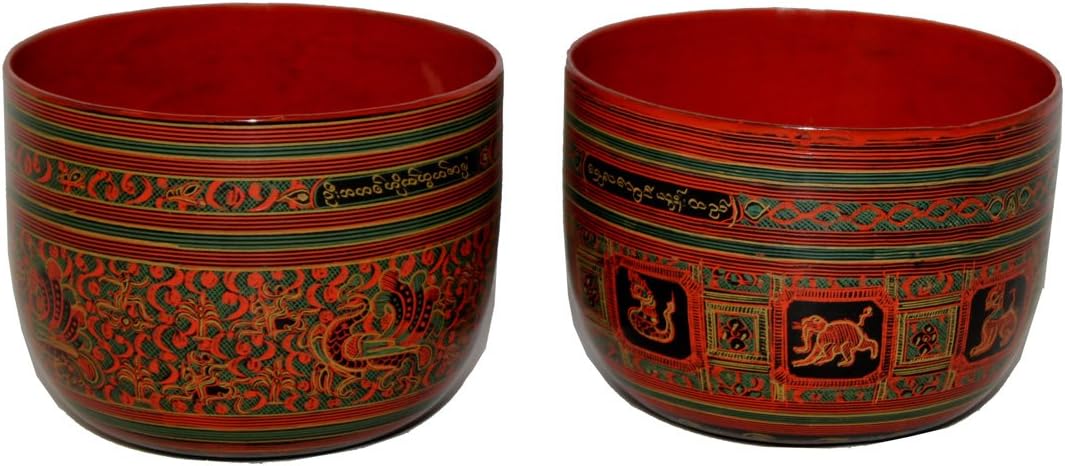 19900 - Burmese Lacquered Bowls - |9-18|