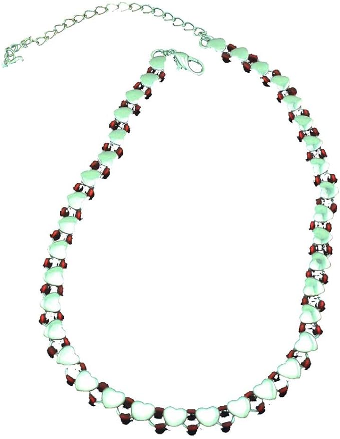 19910 - Silver Hearts Necklace - [Clear-94]