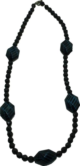 19920 - Black Beads Necklace - [Clear-132]