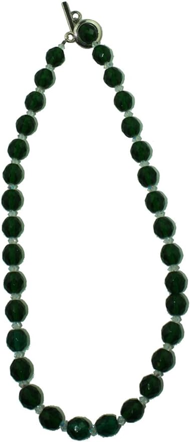 19922 - Green/Clear Crystals 18" Necklace - [Clear-134]