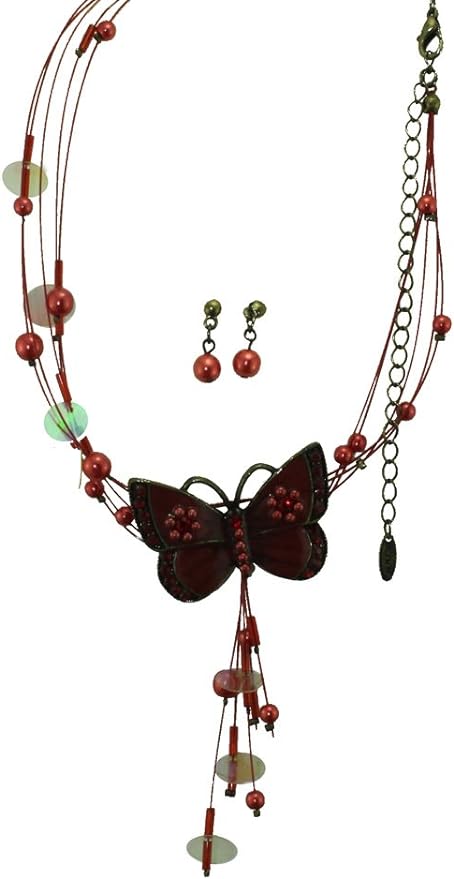 19946 - Orange/Amber Color Choker Set - [Clear-107]