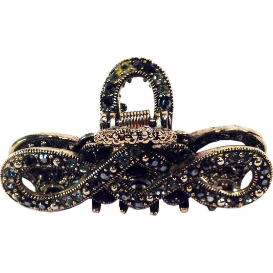 199 - Black & Silver Hair Clip - |Clear-130|