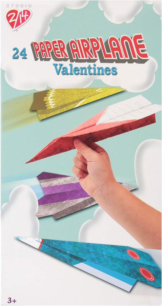 24786 - 24 Paper Airplane Valentines 9"X 5.5" |13-27|
