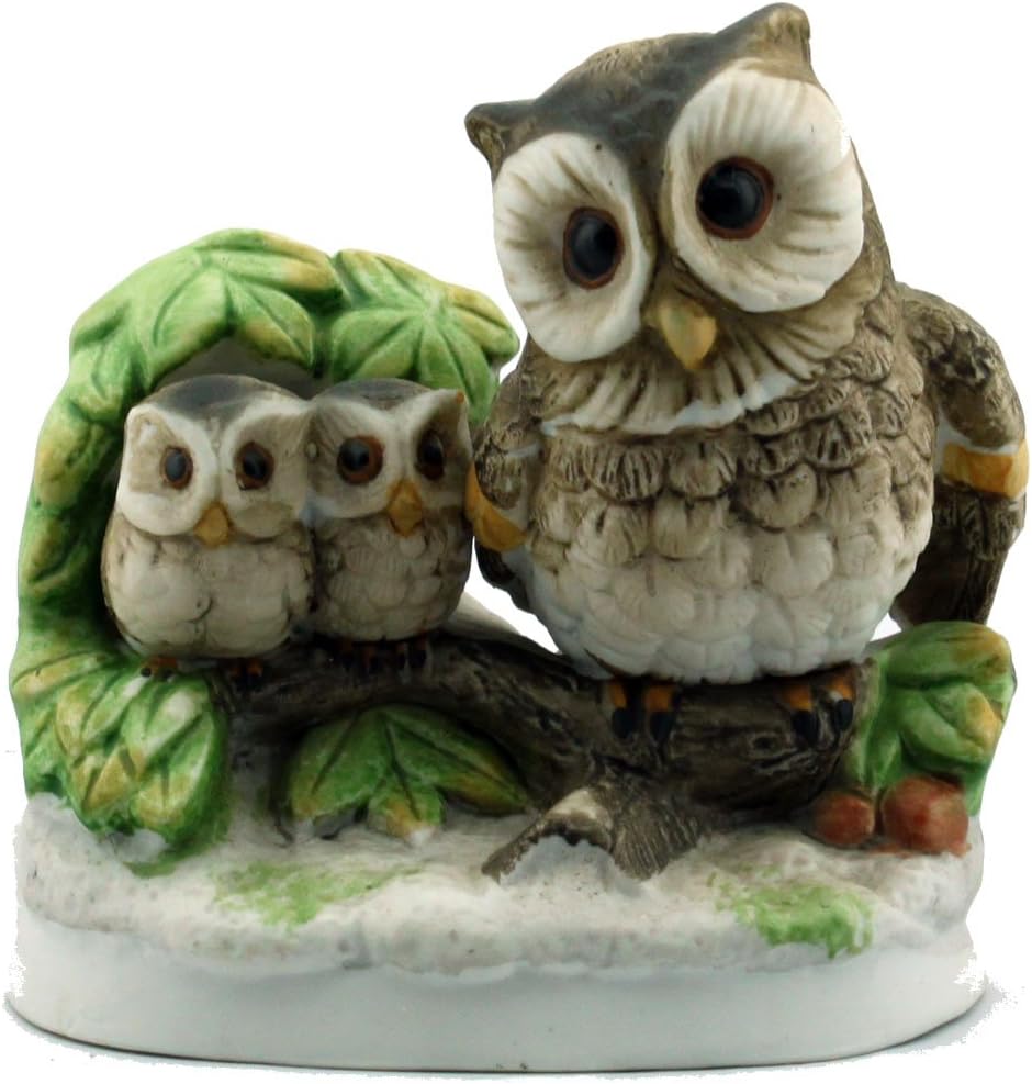 20064 - 4" Color Owl - Two Babies - [Z-61]