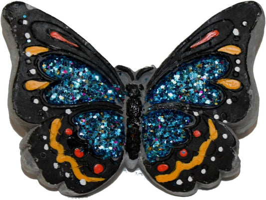 20096 - Blue Glitter Butterfly Stone - [2-25]