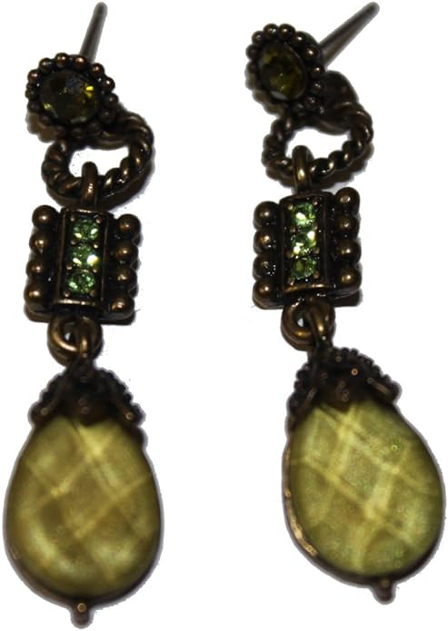 20234 - Green Dangle Earrings - [Clear-118]