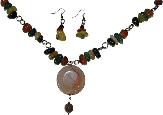 20246 - Necklace and Earrings Set - [Clear-131]