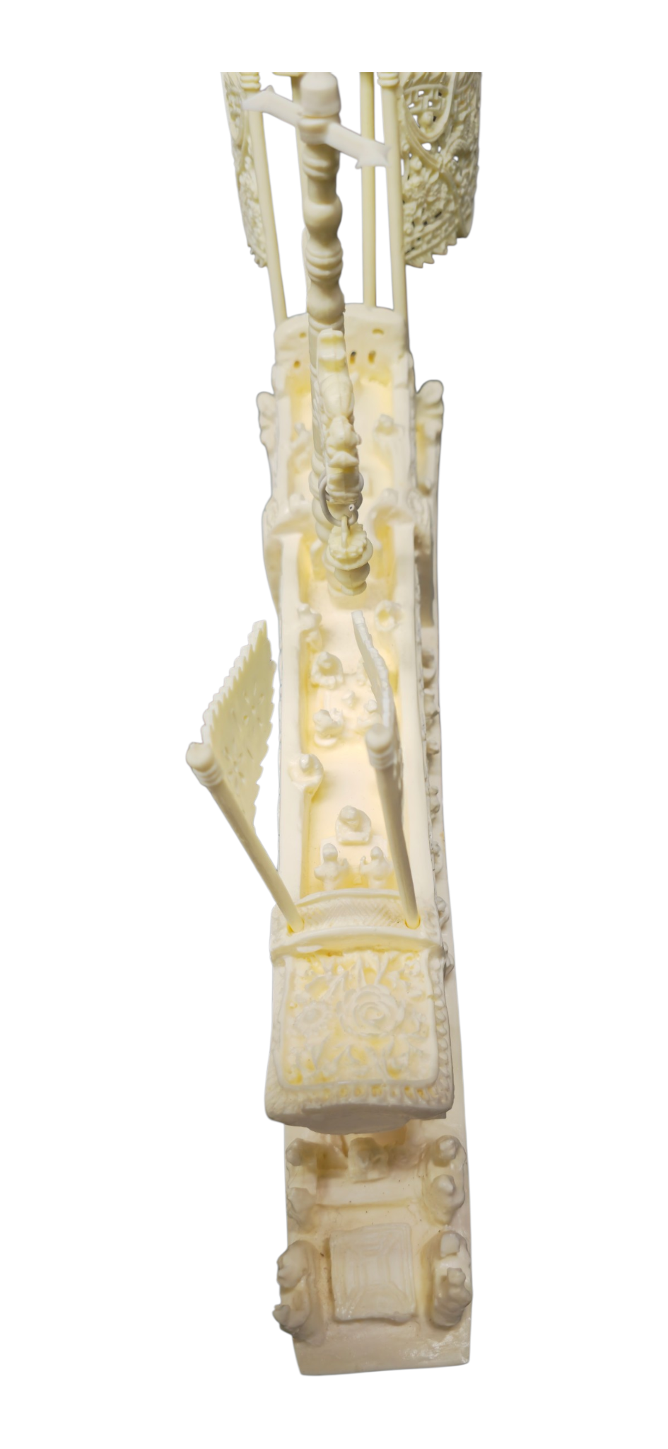 1821 - Chinese Faux Ivory Imperial Ship 13 x 9 inch  |H-16|