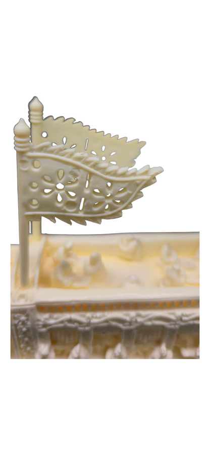 1821 - Chinese Faux Ivory Imperial Ship 13 x 9 inch  |H-16|