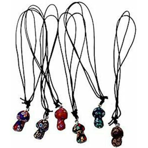 2028 - Exquisite Fimo Handcrafted Mushroom Themed Necklace Jewelry Piece |Clear-103|