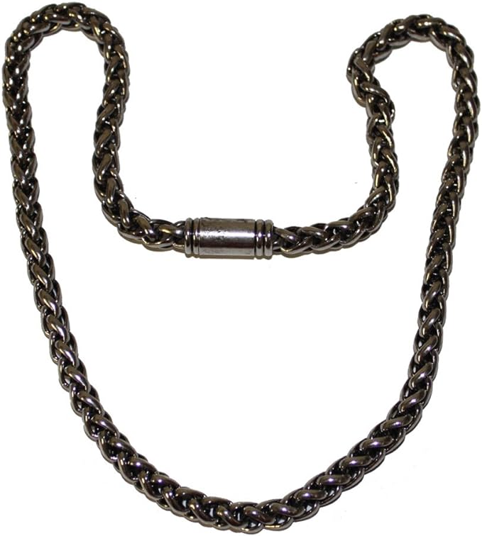 20326 - Heavy Silver ChainMagnetic Necklace - [Clear-66]