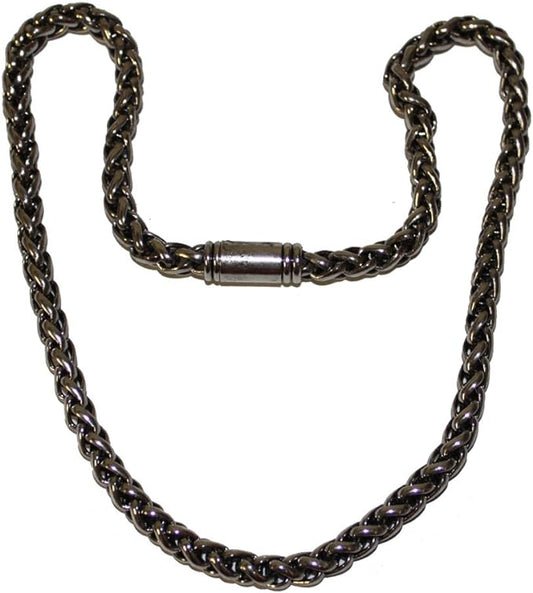 20326 - Heavy Silver ChainMagnetic Necklace - [Clear-66]