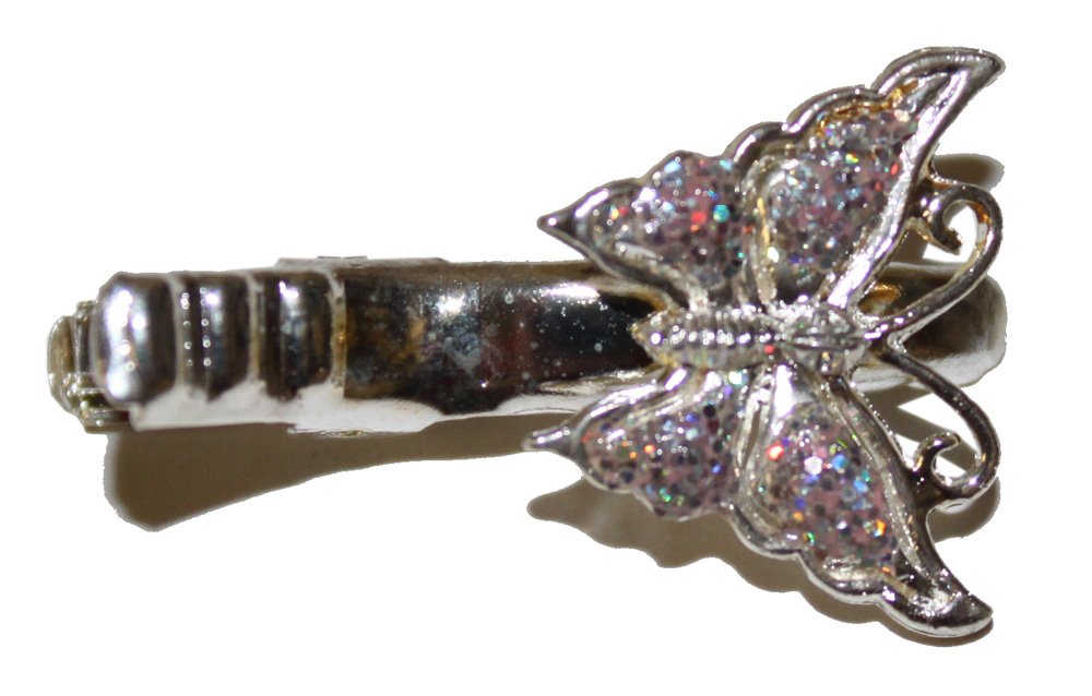 20335 - Sparkly Butterfly Hair Clip-Set of 2 - [Clear-130]