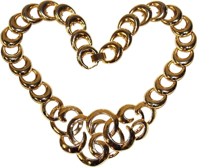 20348 - Gold Color Rings Necklace - [Clear-57]
