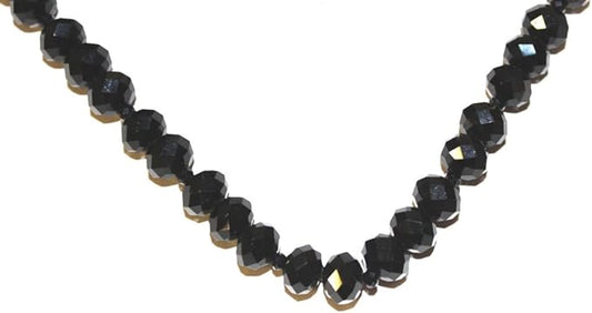 20349 - Sparkly Black Bead 19" Necklace-[Clear-134]
