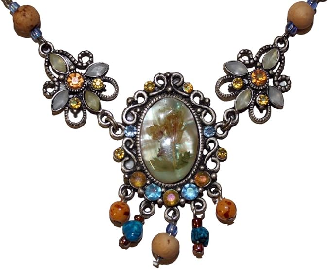 20364 - 16" Bead Choker and Earrings Set - [Clear-131]