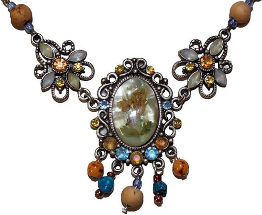 20364 - 16" Bead Choker and Earrings Set - [Clear-131]