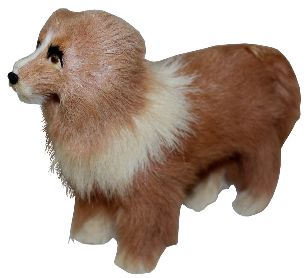 2039 - 7" Tan & White Fur Collie Dog - |Z-31|