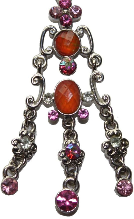 20419 - Pink Hanging Necklace-[Clear-134 or Clear 140]