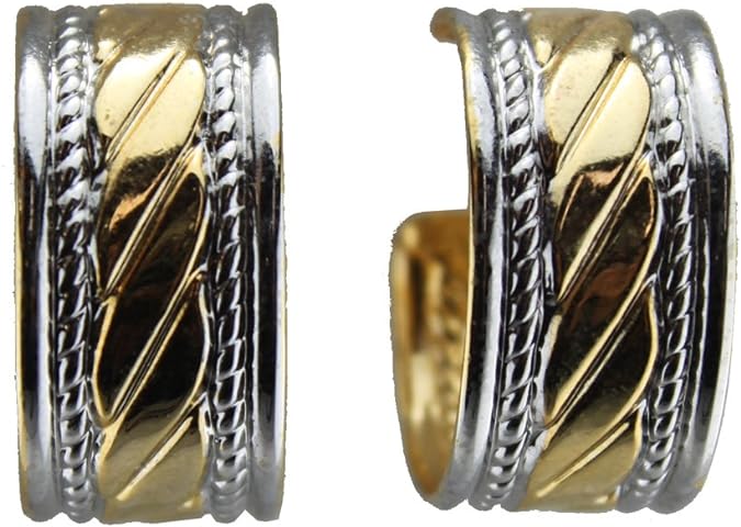 20443 - Gold/Silver Color Earrings - [Clear-135]